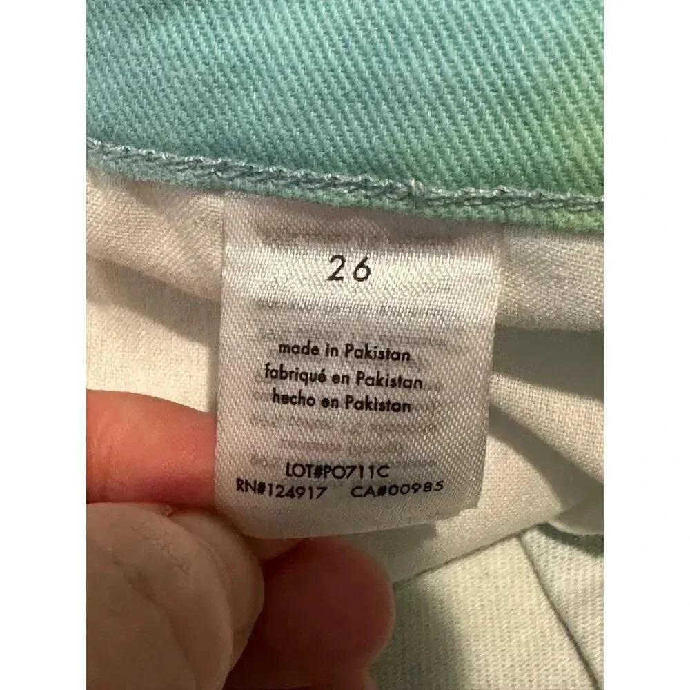 NWT WEWOREWHAT Flare Stretch Twill Denim Bell Short In Tie Dye - Picture 6 of 7